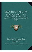 Prentice-Hall Tax Service for 1919