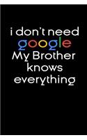 I don't need google my Brother knows everything Notebook Birthday Gifts