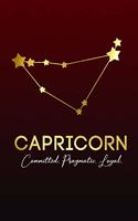 Capricorn. Committed. Pragmatic. Loyal.: Zodiac Sign Notebook - Blank, Lined 6x9 inch Journal for Note-taking and Journaling - Astrology Inspired Notebook - Pretty Red Notebook for Capricor