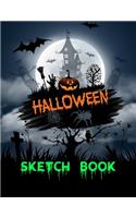 Halloween Sketch Book: Spooky Haunted House Drawing Pad Large 8.5 x 11inch Sketchbook Novelty Halloween Gift for Kids
