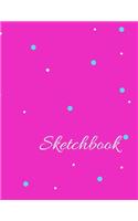 Prsonalized Sketchbook for Girls, Pink Cover, 120 Pages, (8.5