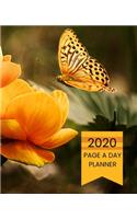 2020 Page A Day Planner: Calendar Schedule Organizer Butterfly Orange Peony Flowers Cover