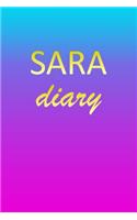 Sara: Journal Diary Personalized First Name Personal Writing Letter S Blue Purple Pink Gold Effect Cover Daily Diaries for Journalists & Writers Journalin