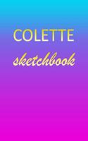 Colette: Sketchbook - Blank Imaginative Sketch Book Paper - Pink Blue Gold Custom Letter C Personalized Cover - Teach & Practice Drawing for Experienced & As