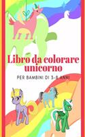Libro da colorare unicorno per bambini di 3-8 anni