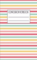 Composition Notebook: Awesome Cool Composition Journal Wide Ruled 8.5 x 11 in, 100 pages book for boys, kids, school, students and teachers (Cute Pastel Stripes Compositi