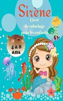 Livre de coloriage de sirène pour les enfants de 4 à 8 ans