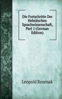 Die Fortschritte Der Hebraischen Sprachwissenschaft, Part 1 (German Edition)