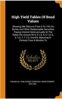 High Yield Tables Of Bond Values