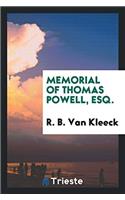 MEMORIAL OF THOMAS POWELL, ESQ.
