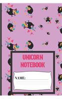 Unicorn Notebook: Unicorn composition notebook 120 pages (6 x 9 Inch). unicorn Birds journal for woman and girls to write in.