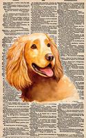Notebook: 6x9 Inch Matte Softcover Paperback Journal with 120 Blank Lined College Ruled Pages, Upcycled Dictionary Cocker Spaniel Dog Cover Design
