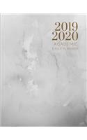 2019-2020 Academic Planner With Hours Marble Grey Gratitude Daily Organizer
