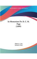 In Memoriam Dr. R. C. M. Page (1899)