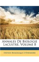 Annales de Biologie Lacustre, Volume 8