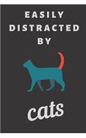 Easily distracted by cats: Ruled Lined Composition Notebook Journal for Cat lover