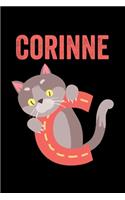 Corinne: Journal (Diary, Notebook) Personalized Custom Name Cute Alphabet Cat Birthday Gift for Girls