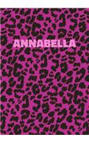 Annabella: Personalized Pink Leopard Print Notebook (Animal Skin Pattern). College Ruled (Lined) Journal for Notes, Diary, Journaling. Wild Cat Theme Design wi