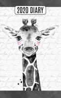 2020 Daily Diary Planner, Inky Giraffe: Three Days Per Page Full Year Planner
