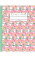 Composition Notebook - Alpaca Series: Pink Notebook, Composition Book, Notebook for Girls, Kids, School, Students, Bullet Journal 8.5 x 11 in, 110 pages, Wide Ruled