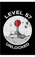 Level 57 Unlocked: Vintage 57th Birthday Gifts Blank Journal Notebook