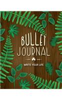 Bullet Journal Dotted Grid Dated Notebook, Green Plant Wooden Cover: Large Quarterly Bullet Journal Blank Pages with Number, 150p, 8x10"