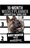 2018-2019 Weekly Planner - Most Wanted Akita: Daily Diary Monthly Yearly Calendar Large 8.5" X 11" Schedule Journal Organizer(48 Dog Planners 2018-2019)