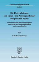 Die Unterscheidung Von Innen- Und Aussengesellschaft Burgerlichen Rechts: Eine Untersuchung Mit Dem Schwerpunkt Auf Der Frage Der Gesamthandsfahigkeit Von Innengesellschaften