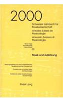 Schweizer Jahrbuch Fuer Musikwissenschaft- Annales Suisses de Musicologie- Annuario Svizzero Di Musicologia: Neue Folge / Nouvelle Série / Nuova Serie- 20 (2000)- Musik Und «Aufklaerung»(20 Schweizer Jahrbuch Fuer Musikwissenschaft)