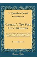 Carroll's New York City Directory: To the Hotels of Note, Places of Amusement, Public Buildings, Churches, Hospitals, Colleges, Libraries, Banks, Asylums, Railroads, Medical Institutions (Classic Reprint)