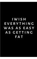 I wish everything was as easy as getting fat