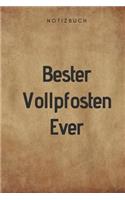 Bester Vollpfosten Ever Notizbuch: 108 Seiten kariert (6x9 /15.24 x 22.86 cm) lustiges Geschenk an einen besondern Menschen