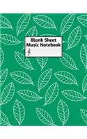 Blank Sheet Music Notebook: Easy Blank Staff Manuscript Book Large 8.5 X 11 Inches Musician Paper Wide 12 Staves Per Page for Piano, Flute, Violin, Guitar, Trumpet, Drums, Cell