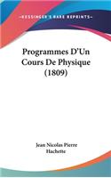 Programmes D'Un Cours de Physique (1809)
