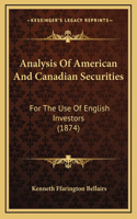 Analysis Of American And Canadian Securities