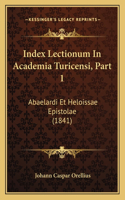 Index Lectionum in Academia Turicensi, Part 1