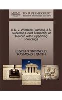 U.S. V. Wiernick (James) U.S. Supreme Court Transcript of Record with Supporting Pleadings