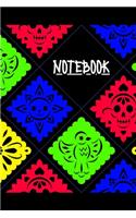 Notebook: colorful cover (blue-yellow-green-yellow) wide ruled 100 pages 6x9 matte finish