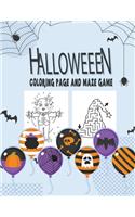 Halloween Coloring page and Maze game