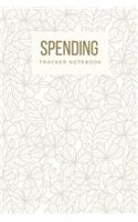 Spending Tracker Notebook: Undated Expense Tracker Organizer, Money Saving & Investment Logbook, 6x9 inch, Light Brown Floral Pattern Cover(1 Expense Tracker Journal)