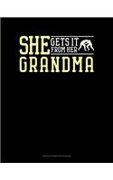 She Gets It From Her Grandma (Wrestling): Unruled Composition Book(1306 Unruled Composition Book)