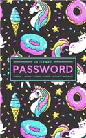 Internet Password Logbook - Journal - Libreta - Cahier - Taccuino - Notizbuch: 100 Page Password Book to Track & Organize Your Computer Logins, Internet Addresses & Usernames: Unicorns & Ice Cream 160-8