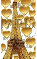 je t'aime gold glitter eiffel Tower creative blank journal sir Michael designer edition
