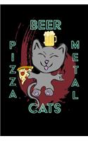 Cats Pizza Beer Metal - 6 X 9 Sketchbook