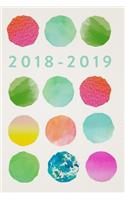 2018-2019, 18 Month Weekly & Monthly Planner - 2018-2019: Colourful Dots, July 2018 - December 2019, 6" x 9"