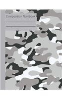Camouflage Gray Composition Notebook - Wide Ruled