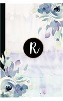 R: Monogram Initial R Composition Notebook for Women and Girls