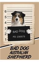 Bad Dog Australian Shepherd: Isometric Dot Drawing Paper Notebook Featuring 120 Pages 6x9