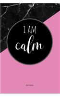 Anxiety Journal: Help Relieve Stress and Anxiety with This Prompted Anxiety Workbook in Pink and Black Marble Look with an I Am Calm Motivational Quote.