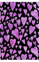 Bullet Journal Notebook Mauve Watercolor Hearts: 112 Page Numbered Dot Grid Bullet Journal with Index Pages and Key Pages in Portable 6 X 9 Size.